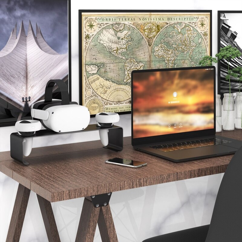 Moet-Hebben Vr Mounted Display Vr Display Houder Compatibel Met Oculus Quest 2 Headset Touch Controllers Vr Stands
