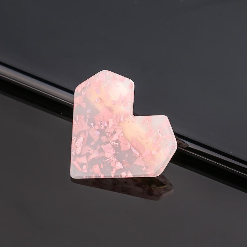 Acrylic Heart Shape Hair Clips for Women Girls Hairpins Shiny lovely Shell Hairgrip Hair Accessories: NO 7