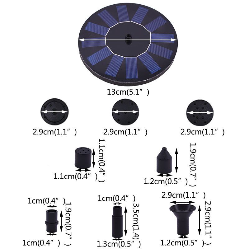 Mini Solar Powered Fountain Waterfall for Garden Pool Pond Bird Bath Bird Feeder Water Floating Fountain For Garden Decoration: Default Title