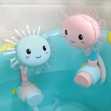 Lovely Sunflower Kids Baby Shower Faucet Spout Bathing Water Play Sprinkler Toy Rotary shower can rotate in all round.