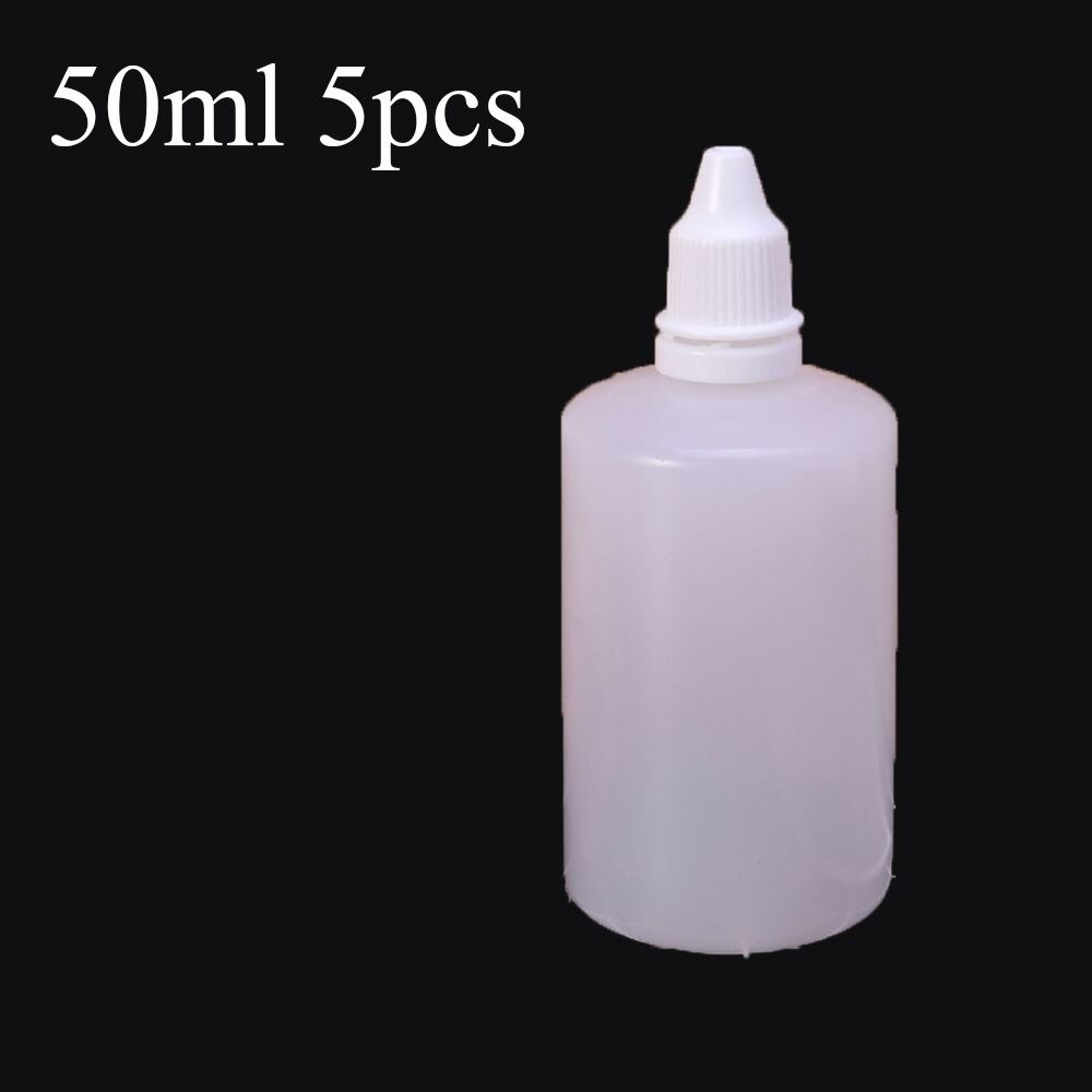 5/10/15/20/50/100ml Empty Plastic Squeeze Bottle Eye Dropper Liquid Sample Bottle Craft Tool DIY Glue Applicator Paper Quilling: 50ml-5pcs