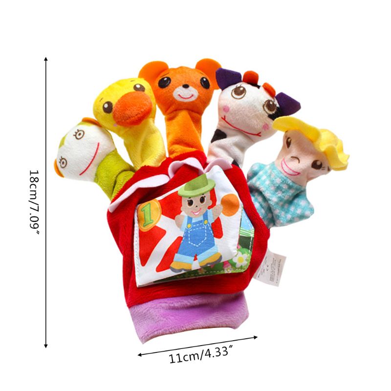 Cartoon Tier Finger Puppe Handpuppen Handschuh Plüsch Spielzeug Baby Frühe Bildung Spielzeug