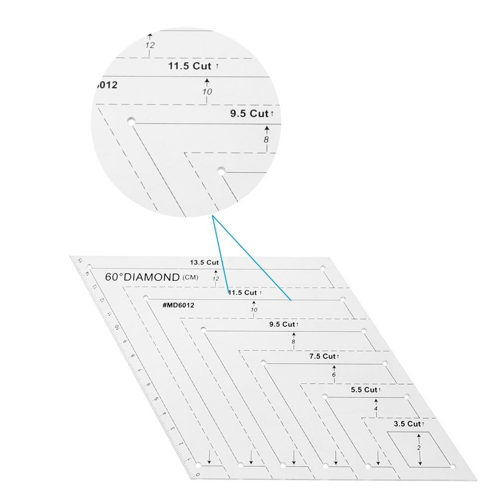 Acrylic Ruler DIY Manual Transparent Patchwork Line Drawing Sewing Cloth Cutting Ruler Patchwork Ruler Sewing Measuring Tool