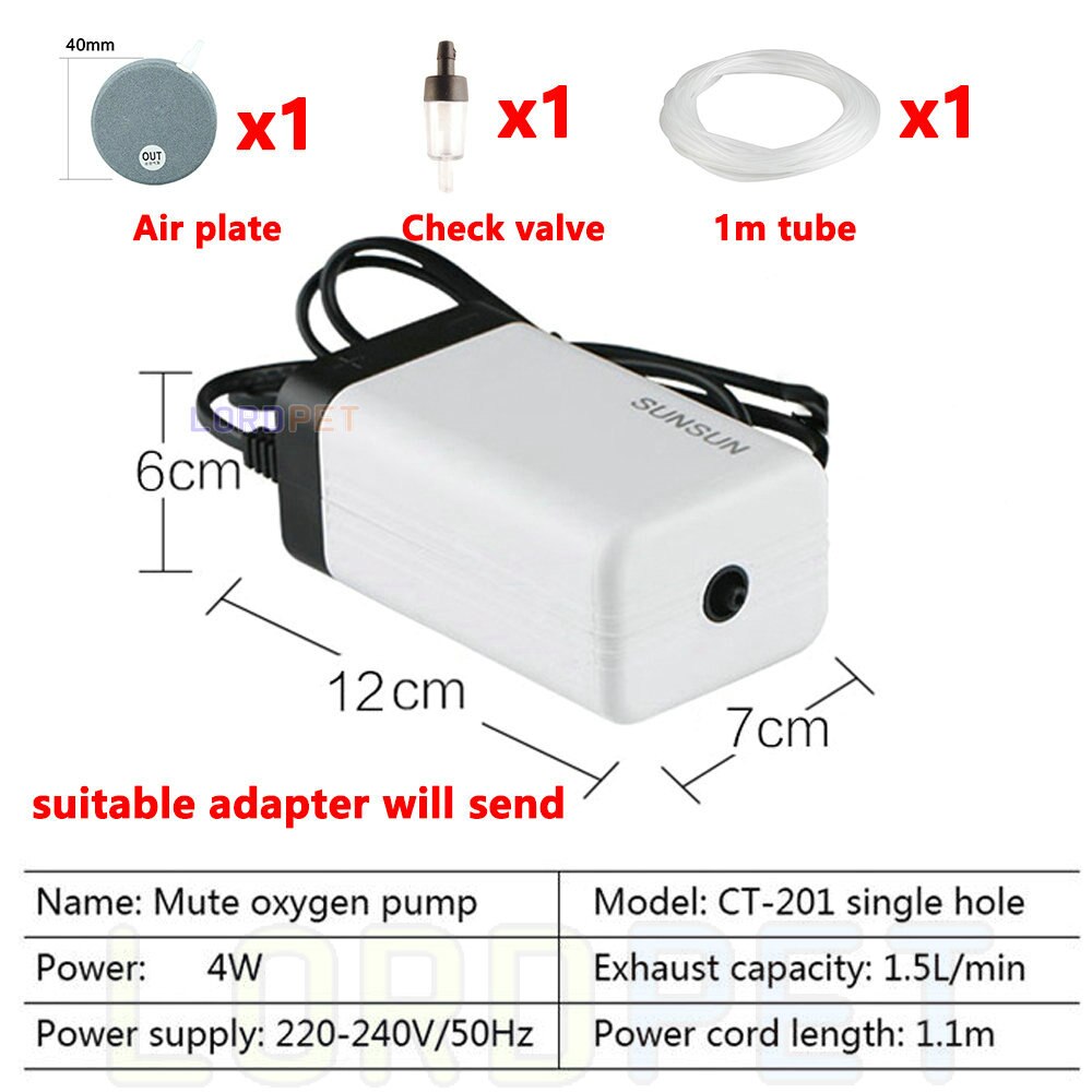 Sunsun Luftpumpe Belüfter Einstellbare Sauerstoff Pumpe Ultra Leise Luft Kompressor Einzigen Doppel vier Auslauf 220v Für Aquarium: ct20102