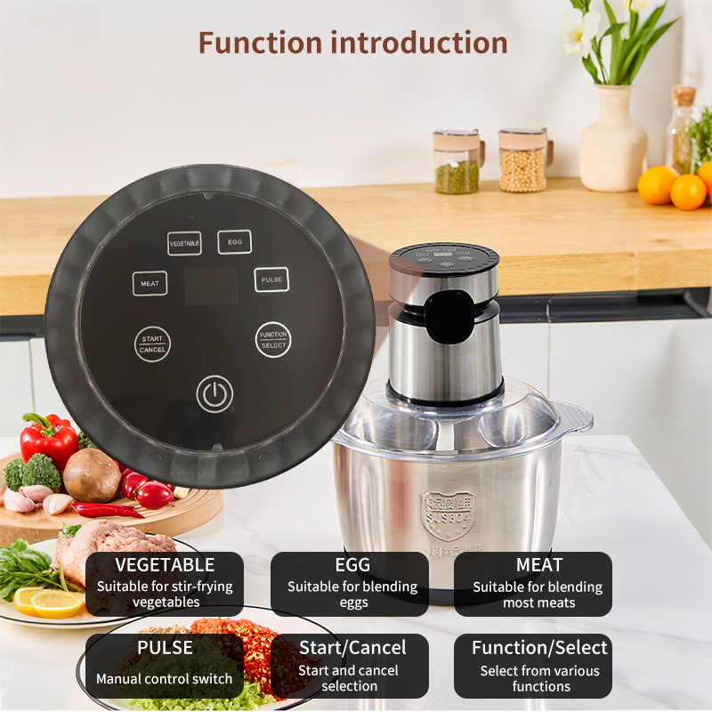 Picadora de alimentos eléctrica de 5L, picadora de verduras, procesador de alimentos pequeño, picadora de carne, mezcladora, cortadora eléctrica, procesador de alimentos para bebés