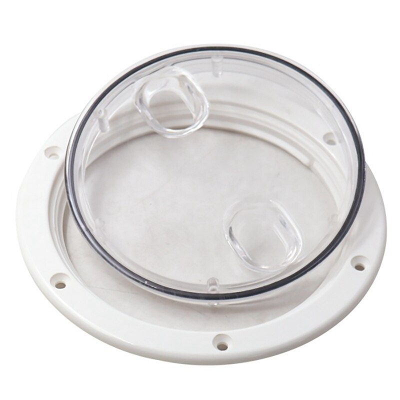 Cobertura transparente redonda branca da plataforma da escotilha da inspeção do plástico 4 Polegada resistente à corrosão para o caminhão marinho do iate do barco rv