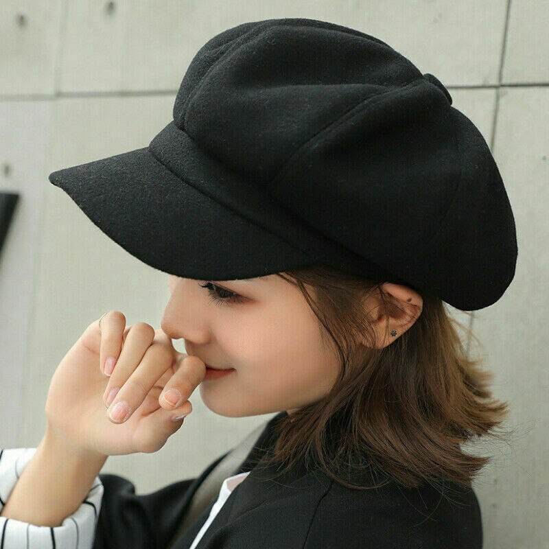 Outono inverno octogonal chapéus moda lã boinas bonés feminino branco chapéus artista francês bonés de alta qualidade ao ar livre chapéu hat hat hat а hat