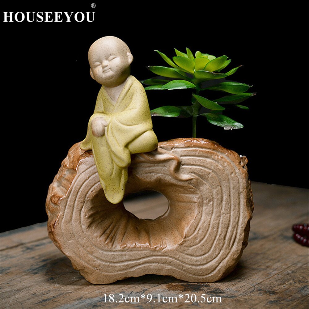 Maceta de suculentas de estilo monje Zen, suministros de jardín, macetas de vivero de bonsái, maceta de planta Retro, decoraciones para balcón, Maceteros