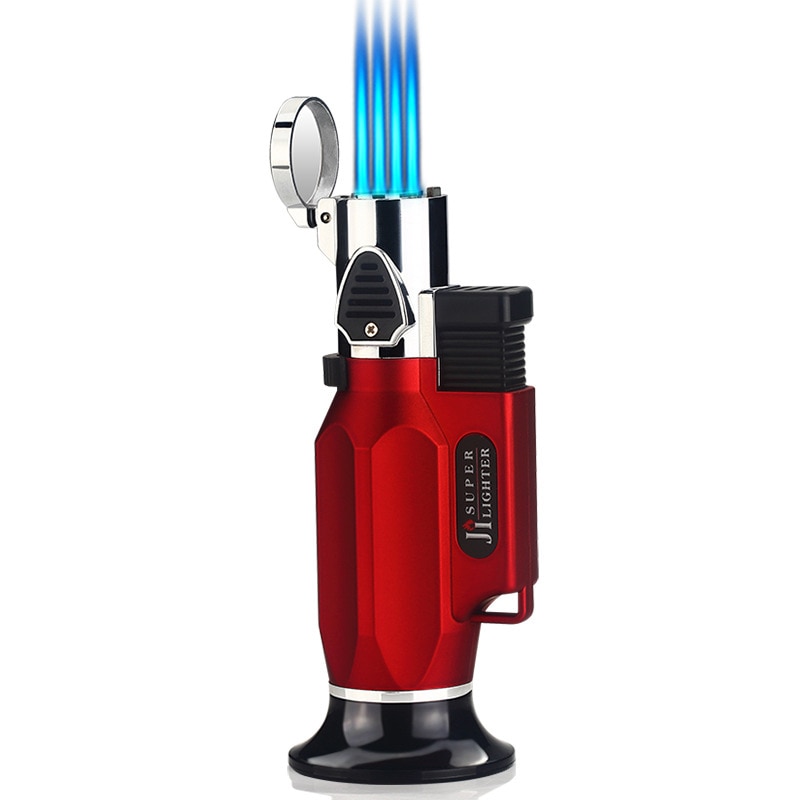 Cigaratte Aansteker Bbq Butaangas Torch Winddicht Verstelbare Vlam Aanstekers Voor Keuken Outdoor Camping: B Red