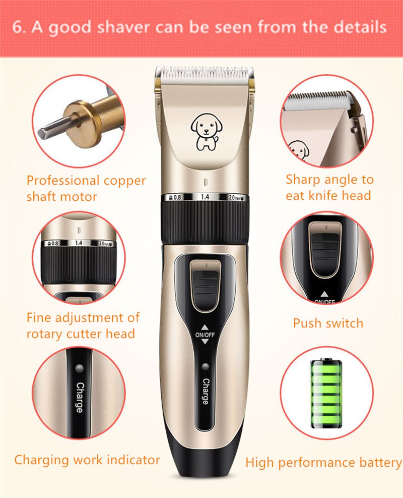 USB Rechargeable Pet Dog Hair Trimmer Animal Grooming Pet Dog Electric Hair Trimmer Pet Grooming Kit Dog Grooming