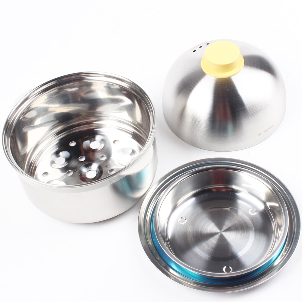 DMWD Double Layer Stainless Steel Egg Steamer Boiler Mini Multi Cookers Breakfast Maker Automatic Power Off 220V