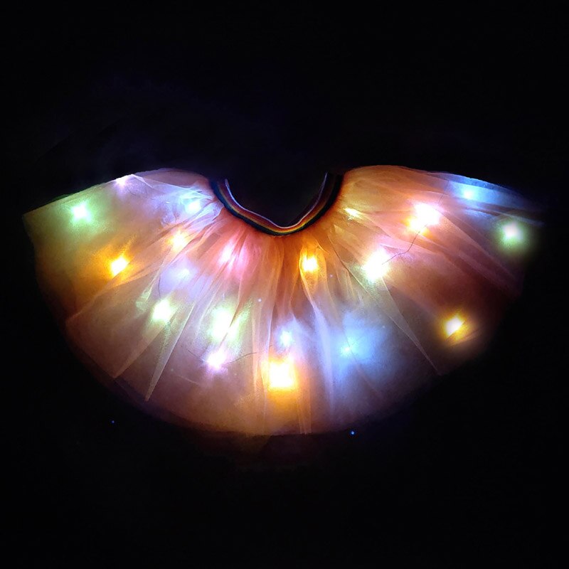 LED Glowing Light Kids Girls Princess Tutu skirts Children Clothing Wedding Party Dancing miniskirt Costume cosplay led clothing