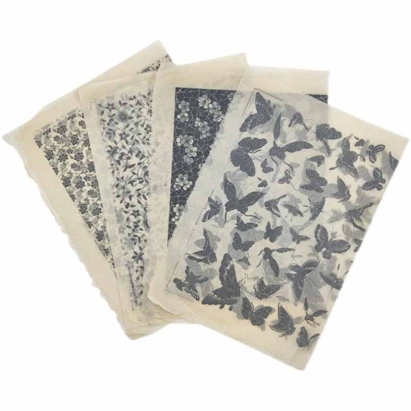 Porzellan Unterglasur Aufkleber Keramik Kunst Schwarz Glasur Blume Drucken Papier Aufkleber Tonne DIY Transfer Keramik Aufkleber Polymer