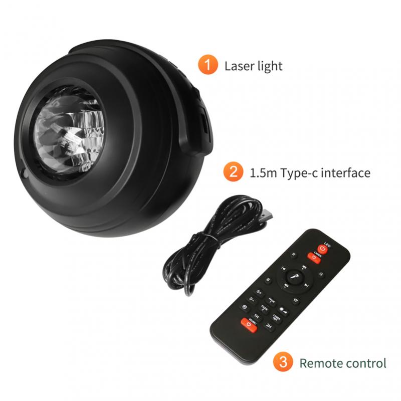 Smart Starry Sky Projector Northern lights Projector 3 in 1 Night Light Voice Music Control LED Lamp For Kid Smart Life APP: black