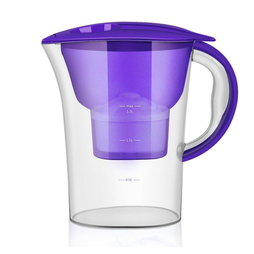 Jarra purificadora de agua de 2,5 L, Brita filtros de agua, Caldera, pura y saludable ionizador de agua Mineral, olla filtrada alcalina para el hogar y la cocina: Purple