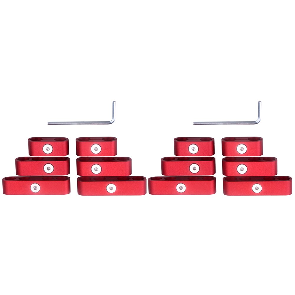 7/12Pcs Spark Plug Wires Cables Separators Dividers Organizers Holders Kit Car Wire Separators Car Wire Separators Ignition Line: 12pcs Red