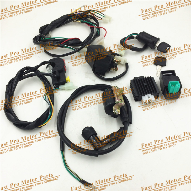 FULL DC 90CC 110CC 125CC 140CC 150CC Kick+ Electric Start Engine Wiring Harness Loom PIT Dirt Bike