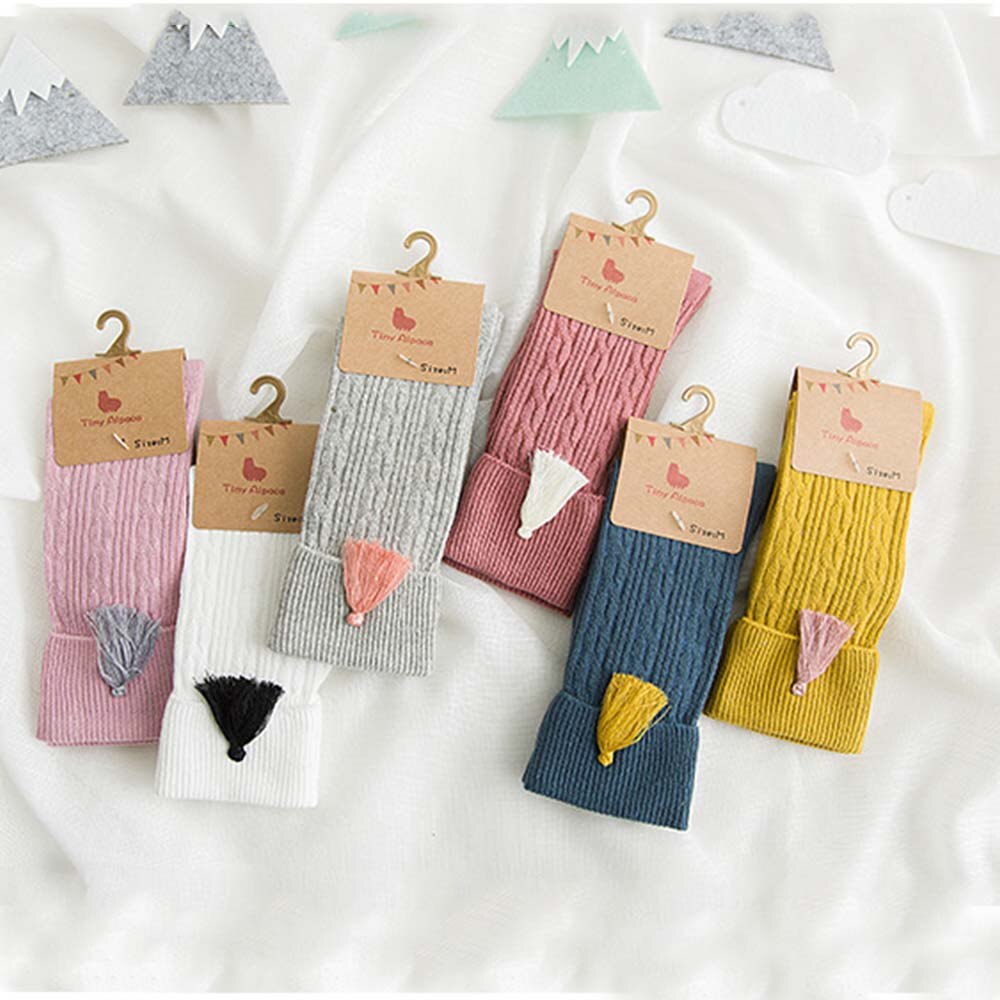 Bas bébé fille genou haut gland long tube jambières hiver automne côtelé princesse enfant en bas âge enfants rayé coton bas
