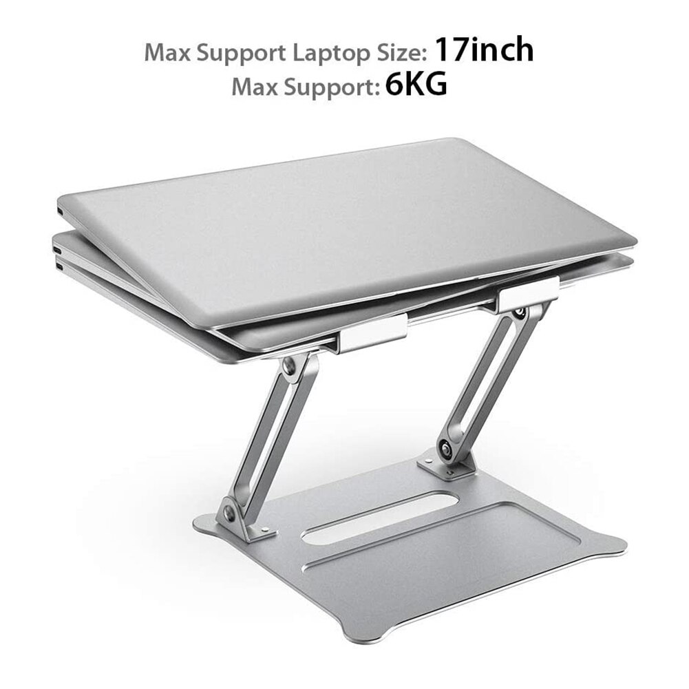 Soporte para portátil de aleación de aluminio, altura ajustable, soporte para mesa de escritorio, soporte para portátil