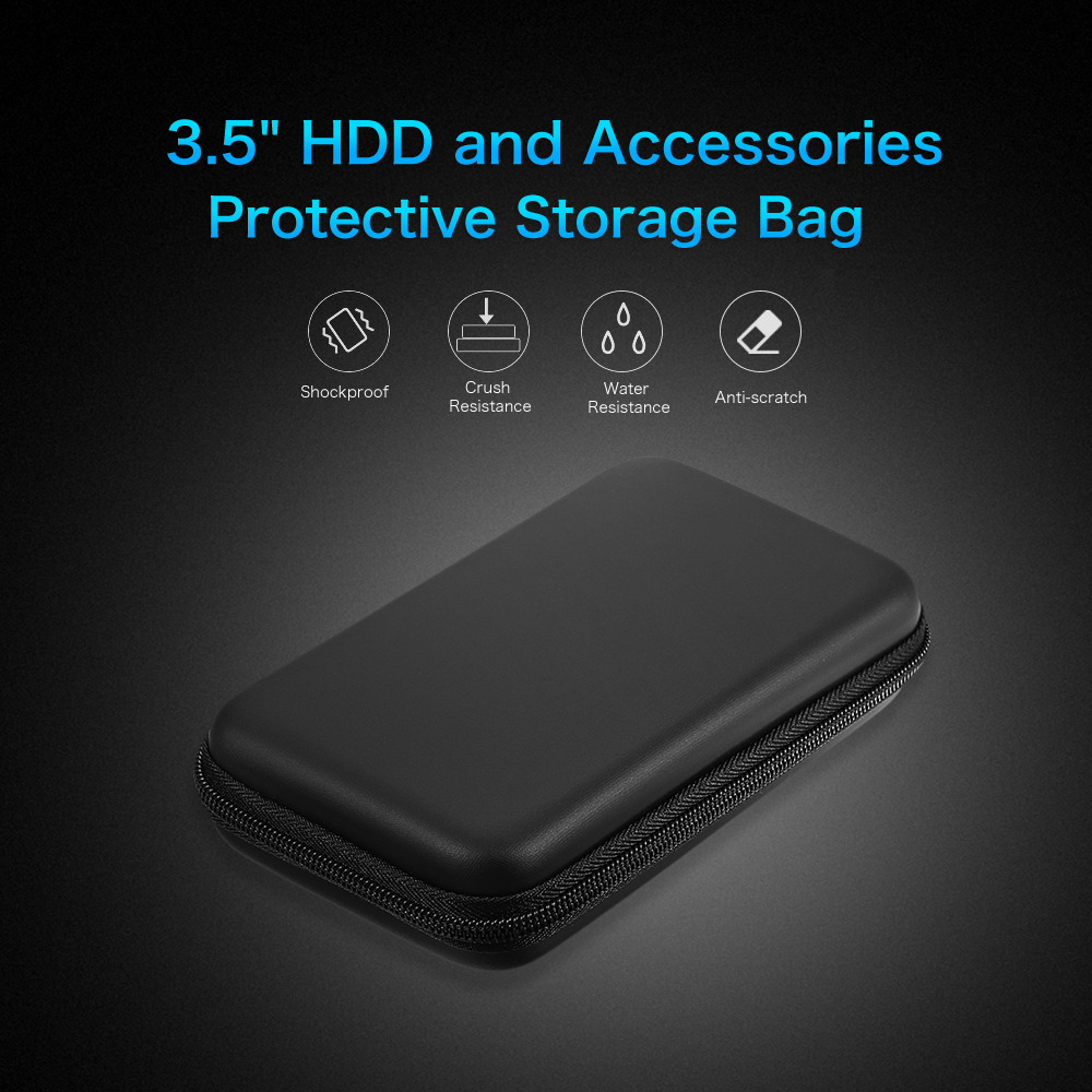 3.5 Inch Eva Shockproof Hard Drive Draagtas Bag 3.5 "Externe Hdd Power Bank Kabel Hand Carry Reizen case Beschermen Zak