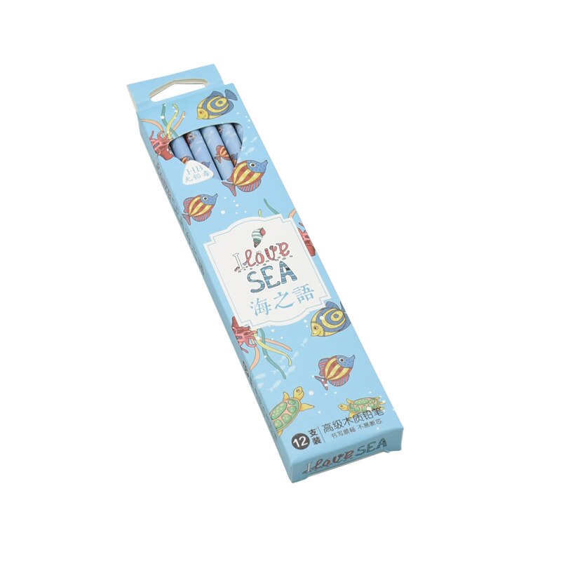 12 pcs/set exam pencil Student pencils cute cartoon animals Writing drawing pencil set Stationery