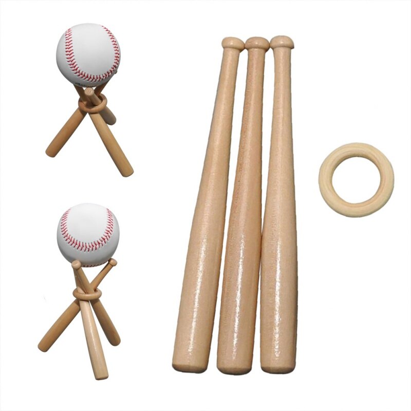 Golf Tennis Storage Base Holder Support Adorable Mini Baseball Bat Wood Display Stand Baseball XQ