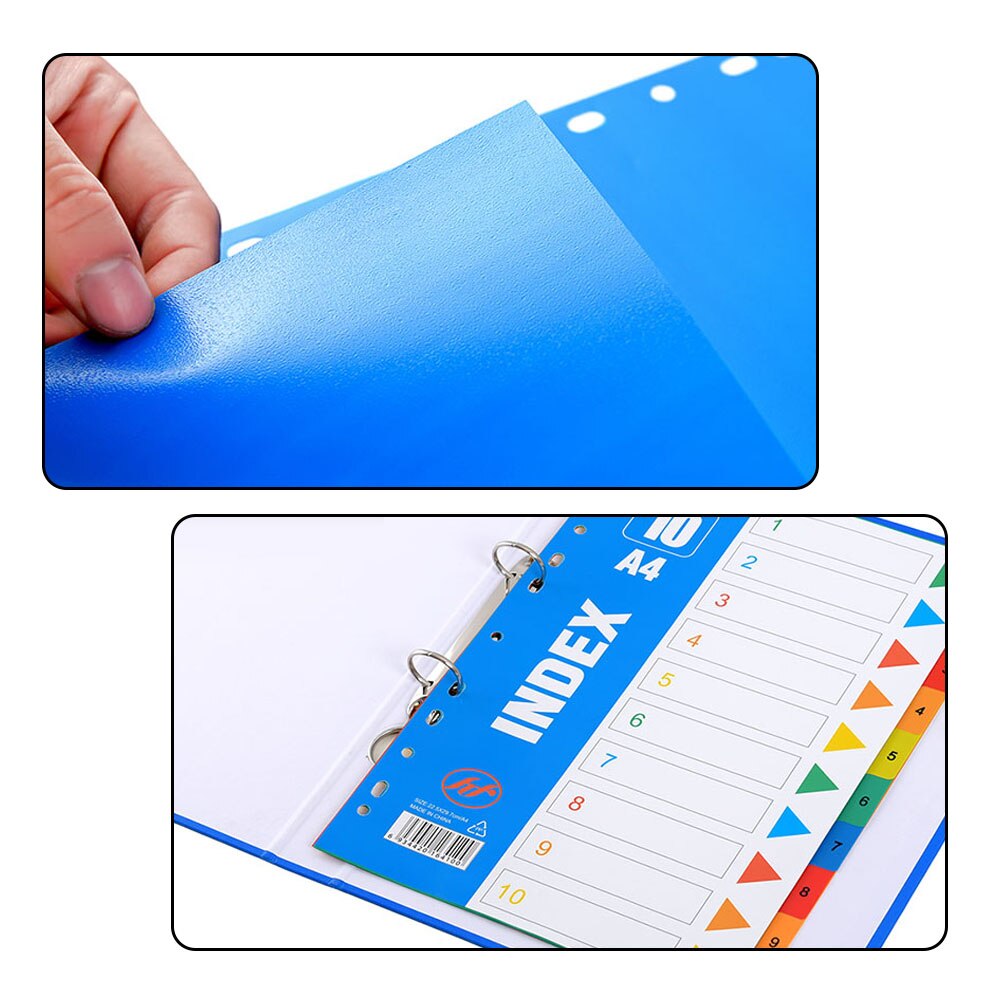 5 Sets A4 Size Plastic Binder Index Dividers whih 12 Tabs for Home School Office Library Workplace Business Supplies