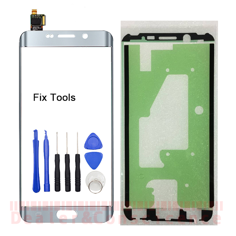 1 stücke Getestet Für Samsung Galaxy S6 Rand + Plus G928 G928F SM-G928C G928G G9287 Digitizer Touch Screen Panel + werkzeuge + Aufkleber