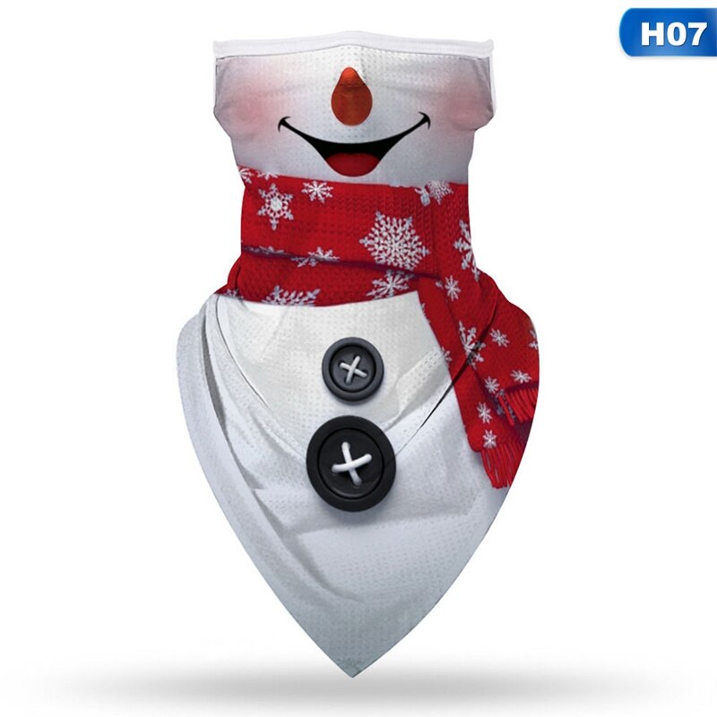 1Pc Christmas Santa Claus Snowman Pattern Kids Head Face Neck Gaiter Tube Bandana Scarf Outdoor Sports Cycling Hiking Scarf: H07
