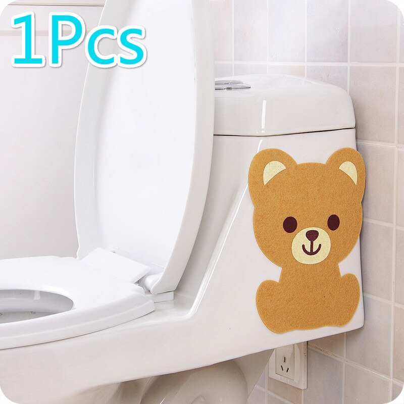 WC Toilet Stickers For Public Place Home Decoration Pattern Wall Decals Diy Cute Vinyl Mural Art Toilet Stickers: Bear 1Pcs