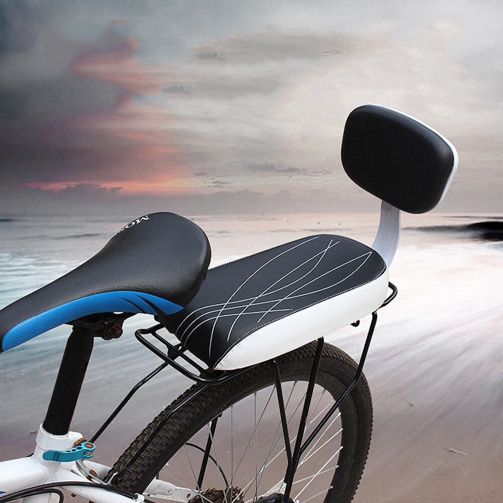 1 Juego de cojín para asiento trasero de bicicleta desmontable para niños, asiento trasero con respaldo de doble costura, antideslizante, accesorios para bicicleta