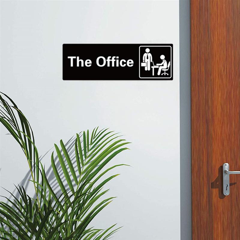 1pc Black White English Letter The Office Sign Acrylic Self-Adhesive Office Signs Acrylic Signs For Door Wall Label 22.8x7.5cm