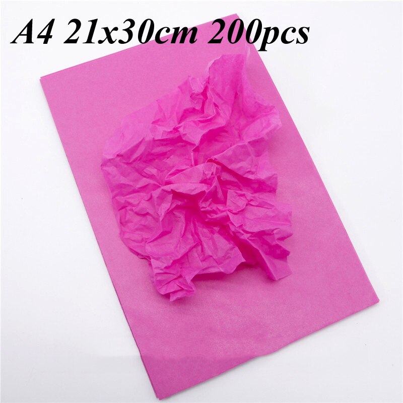 100/200/500pcs 21x30cm A4 DIY Handmade Translucent Wine Wrapping Papers Packaging Tissue Papers For Clothing Shirt Shoes: A4 200pcs mei red