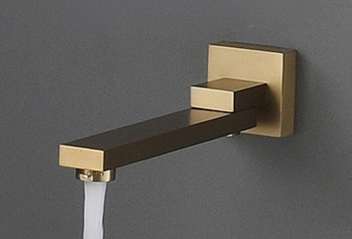 wall mounted faucet spout Square and Round brass chrome or black or brushed gold or gray spout shower faucet accessories SP090