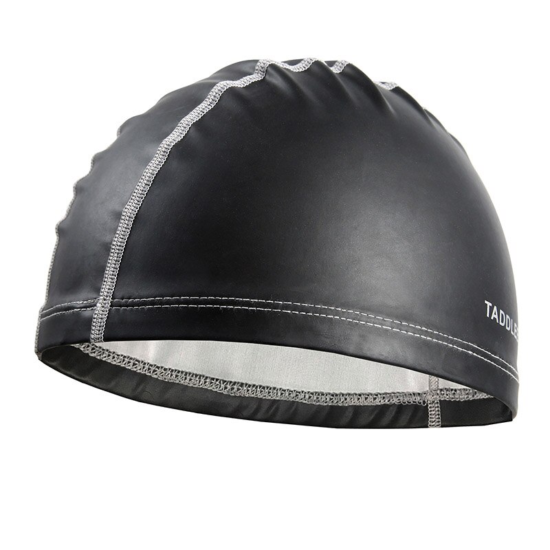 Taddlee Brand Swimming Cap Men Silicone Lycra Swim Hat Pool PU Fabric Swim Hat Waterproof Adult Swim Wear Accessories large size