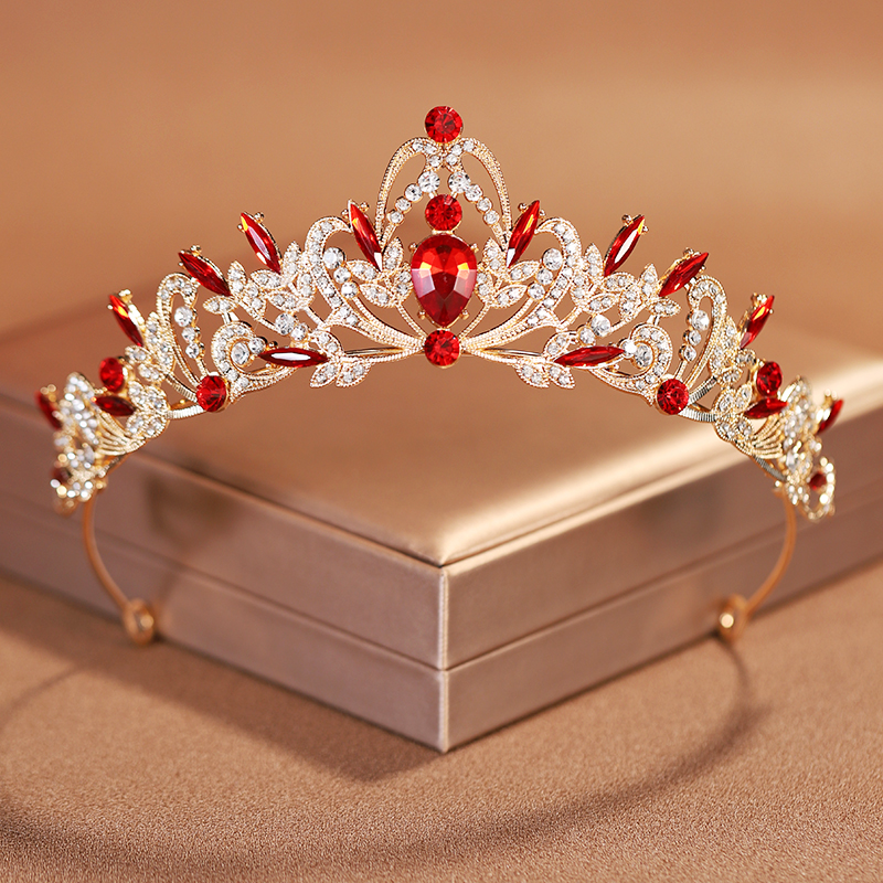 Itacazzo bridal headwear crown, classic red - ColourTiras suitable for women's weddings and birthday parties