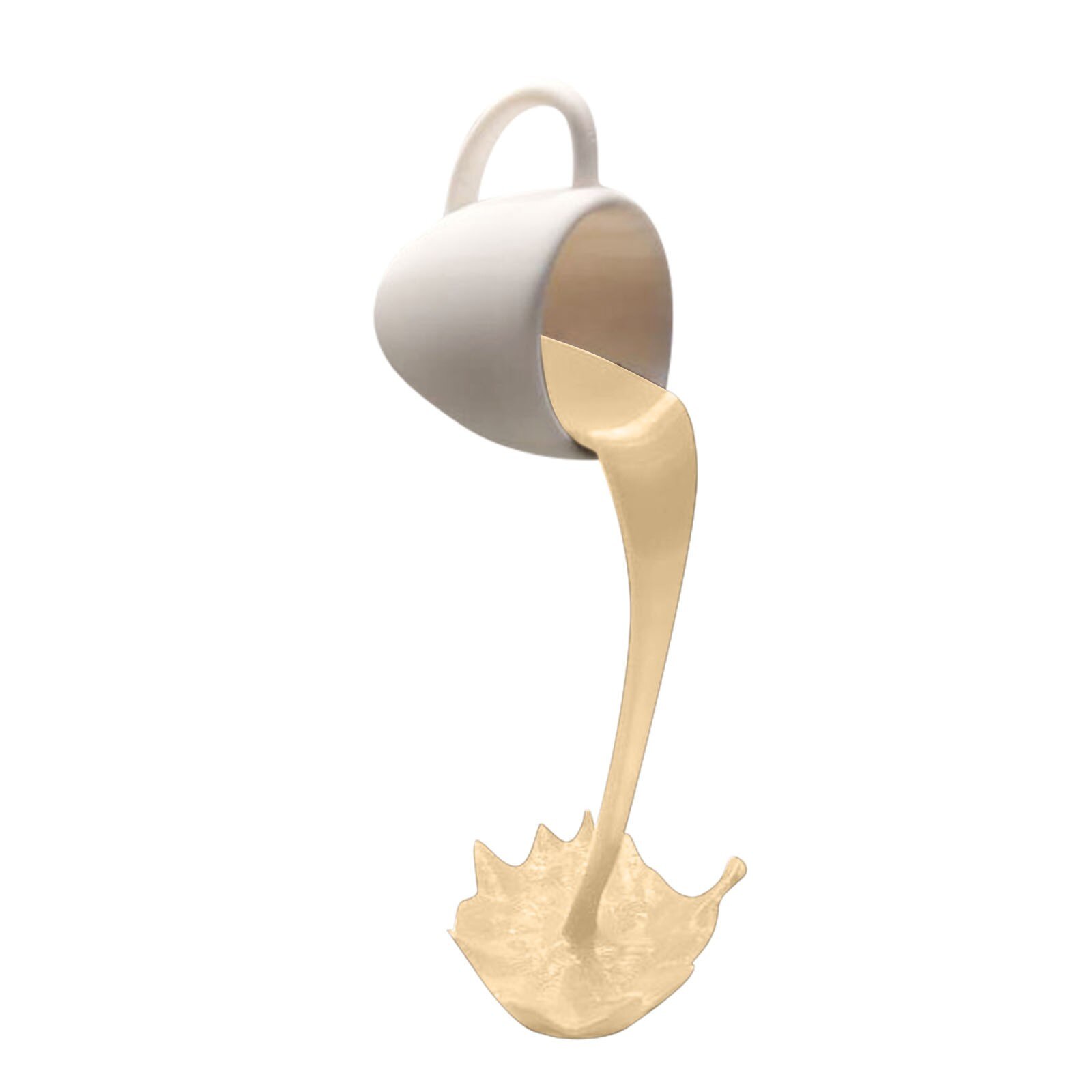 Floating Spilling Coffee Cup Sculpture Suspended Coffee Cup 3d Resin Standing Mug Home Bar Table Art Decor Ornaments
