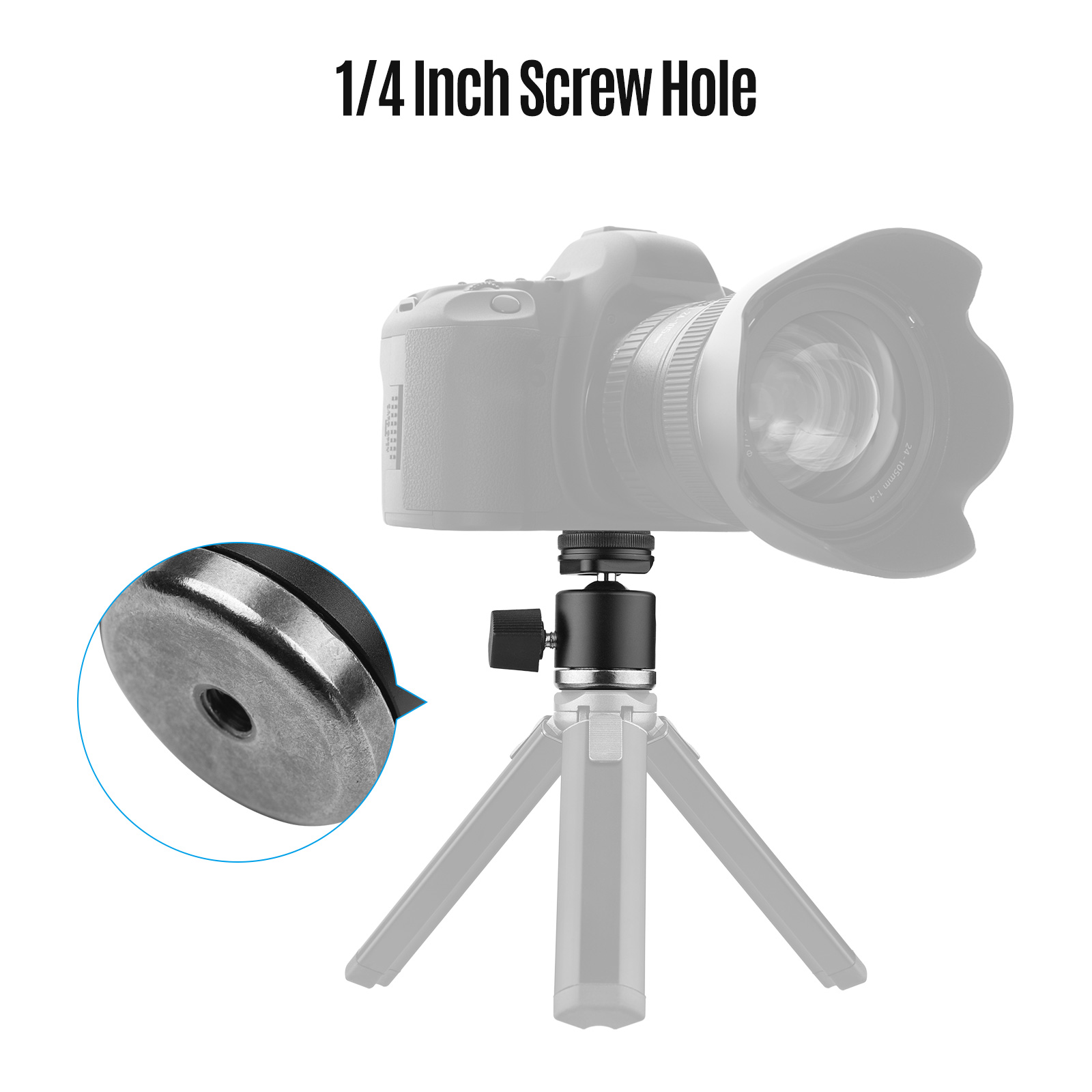 2-In-1 Mini Ball Head 360 ° Draaibare Bal Hoofd Met 1/4 Schroef Koude Shoe Mount Voor camera Smartphone Houder Statief Video Licht