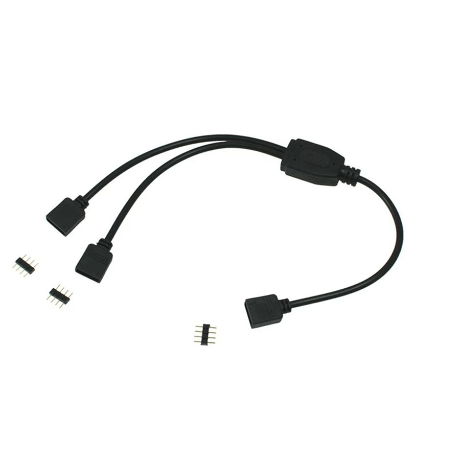 Connecteur de bande LED RGB à 4 broches, 1 à 1, 2, 3, 4, 5, câble séparateur d'alimentation, aiguille à 4 broches, fil de connecteur femelle pour bande lumineuse LED RGB: Gris foncé
