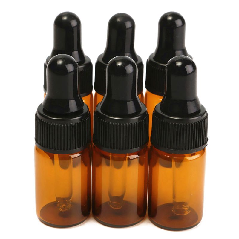 10Pcs 3Ml Lege Bruine Glazen Dropper Flessen Met Pipet Voor Essentiële Olie