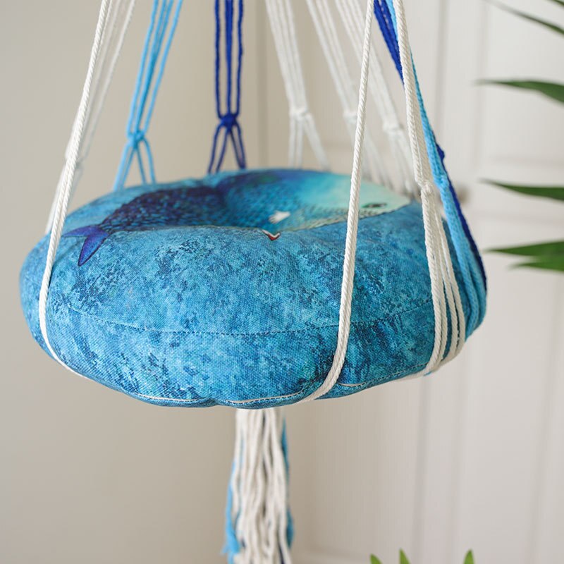 Merk handgeweven hangmand katoen huisdier nest kat hond hangmat draad speelgoed schommel bohemian wandhanger macramé