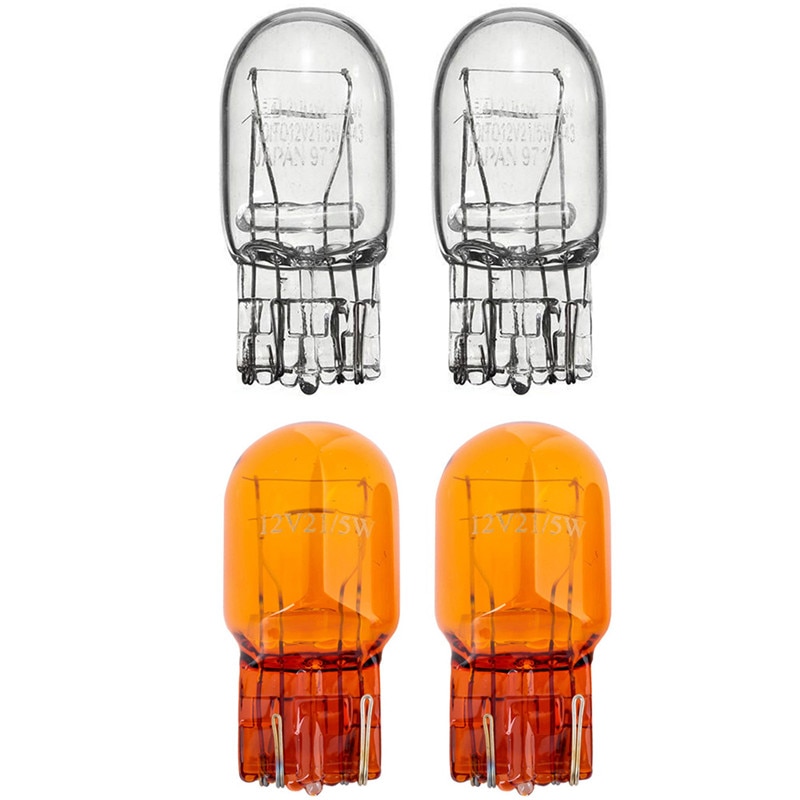2Pcs T20 Halogeen Lamp Brand Glas Dagrijverlichting Richtingaanwijzer Stop Brake Tail Lamp lamp 7443 W21/5W