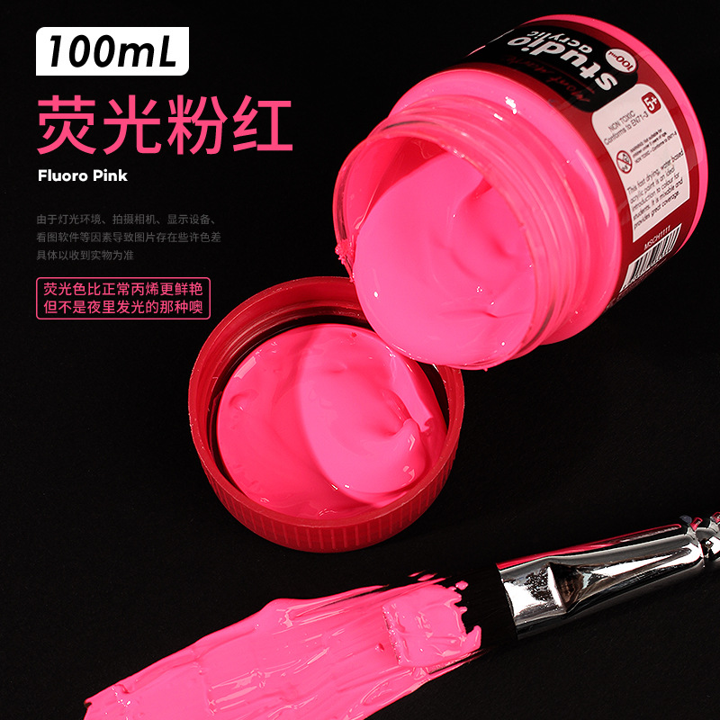 100ml Acrylic Paint Set Wall Painting Waterproof Paint DIY Fluorescent Metallic Color Art Supplies Beginner Hand Wall Paint: G