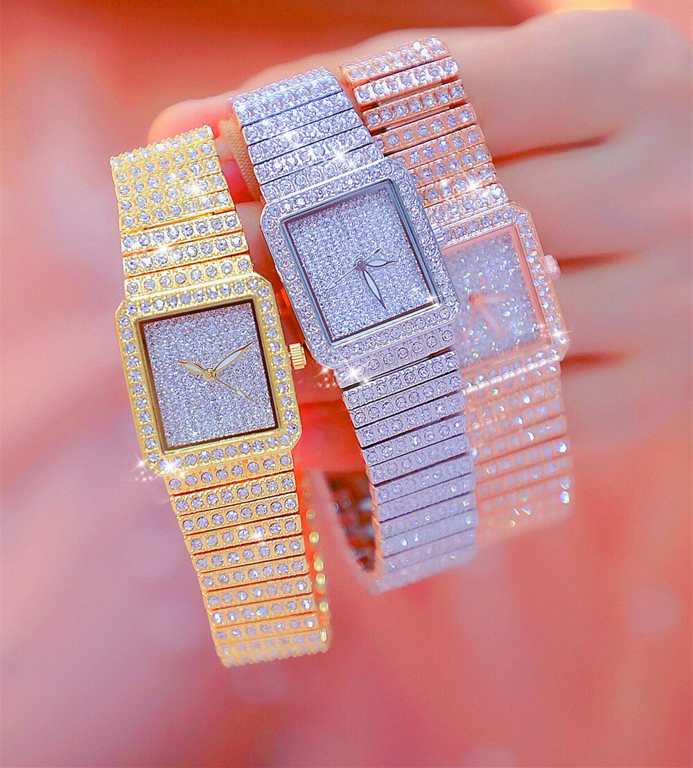 Verkoop horloge vol diamanten kristallen dameshorloge dameshorloges topmerken dames armbandhorloges goud zilver horloge