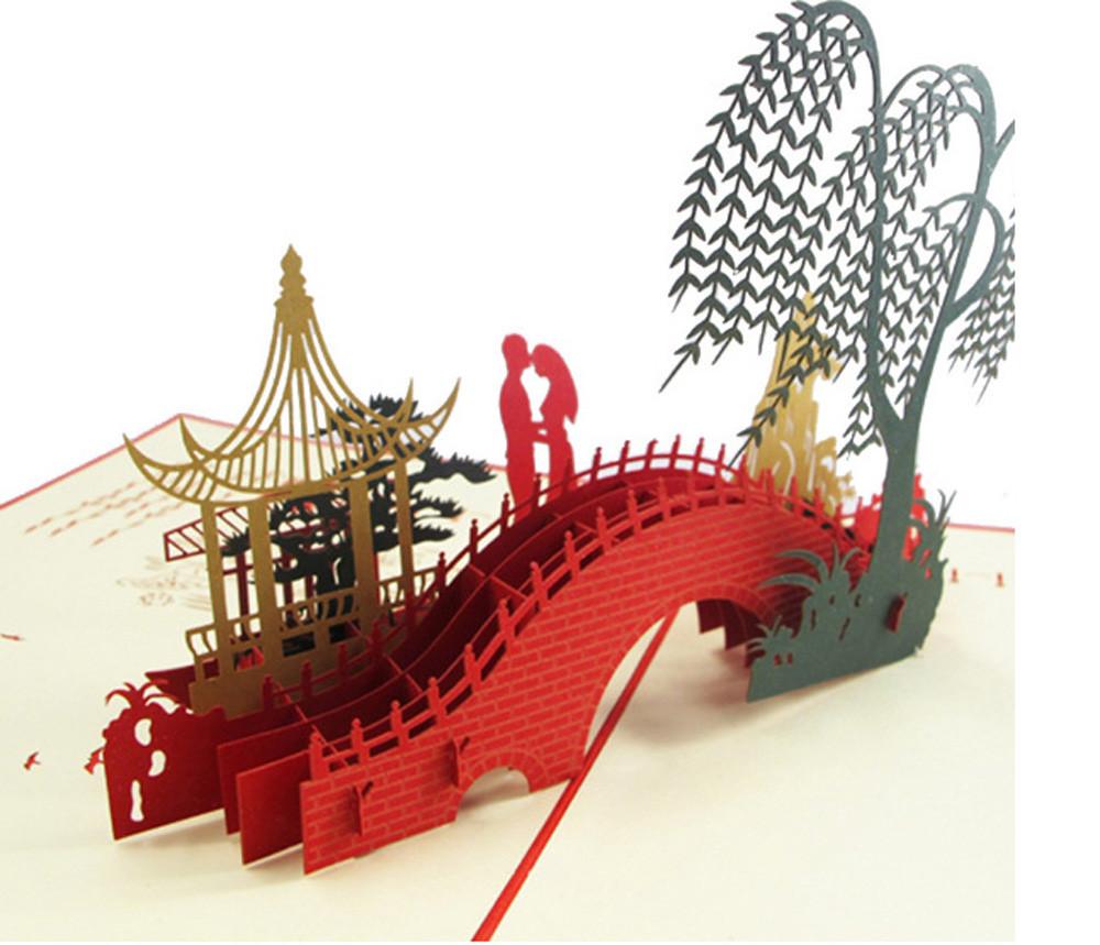 Blessing Birthday with Year Folding Message Hollow Wedding Baby Shower for lover Floralpot Greeting Card