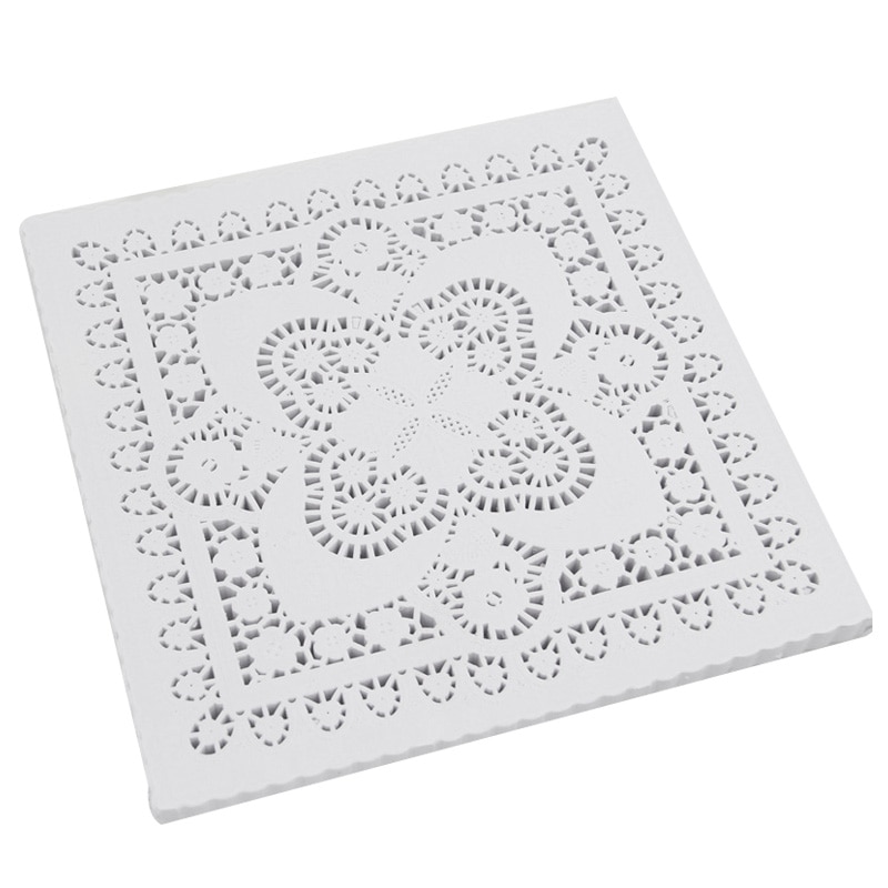 (250 unids/lote) tapete de papel cuadrado de 8 pulgadas con encaje, tapete para manualidades, tapetes, decoración de servicio de mesa navideño para bodas, barbacoa, comida, Bakin
