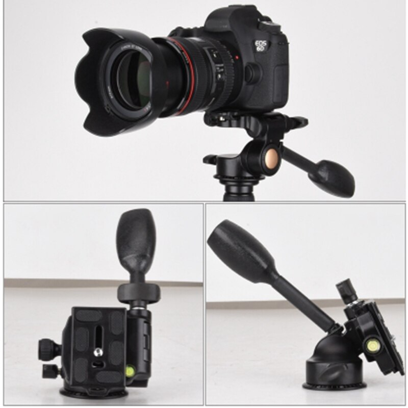 Qingzhuangshidai  q08 3-- weg vloeistofkop tuimelaar video statief kogelkopplaat voor dslr camera statief monopod