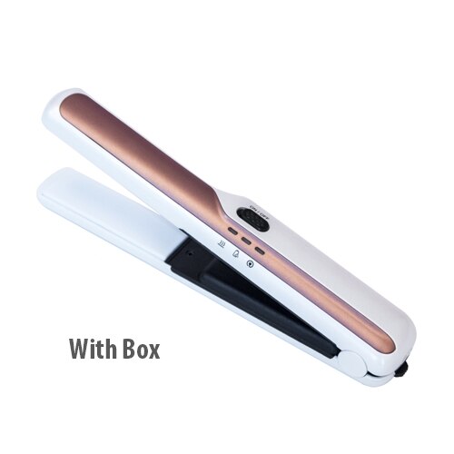 UKLISS Portable USB Hair Straightener Cordless Mini Flat Iron Hairs Straightening Recharging Hairs Tools Portable Hair Styling: White With Box