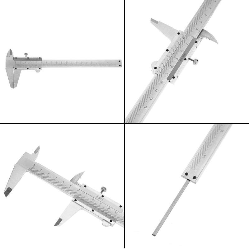 Calibrador Vernier metálico de 0 a 150mm y 0,02mm, herramienta de medición, calibrador de acero al carbono, instrumento de medición micrómetro