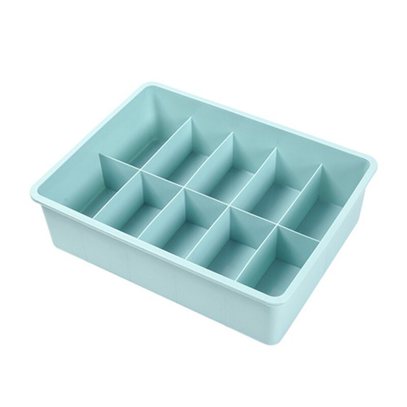 Plastic Multi Grids Ondergoed Bh Sokken Opbergdozen Kleding Organizer Thuis Slaapkamer Kast Lade Plastic Divider Organizer: light blue 10 grid